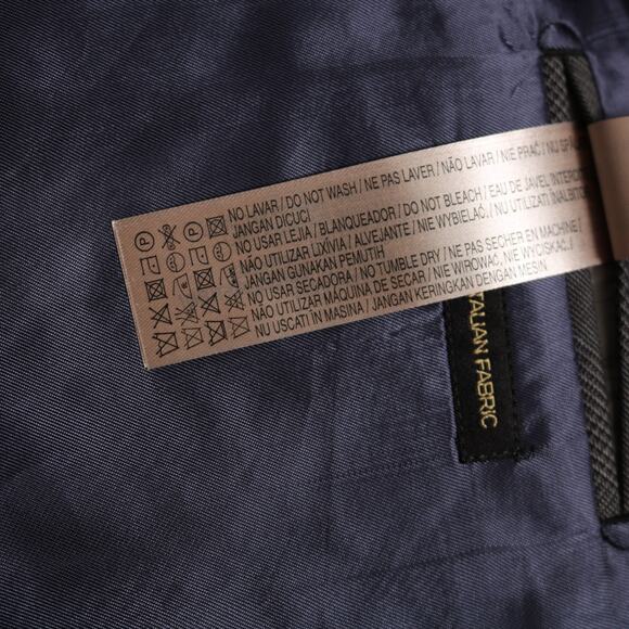 Massimo Dutti Super 130s Wool Navy Pinstripe Blazer Jacket Italian Size 58 - Picture 10 of 12